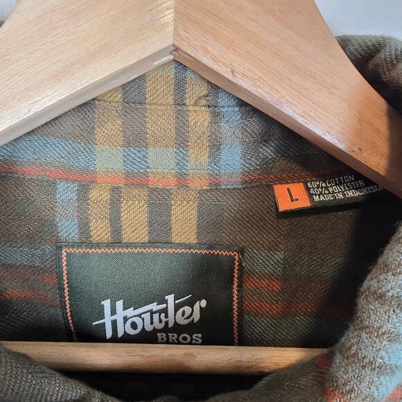 Howler Bros Harker's Flannel Shirt Size L Conor Plaid Forage Fall Winter - Picture 3 of 4